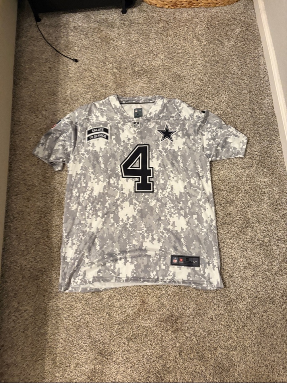 Gray Camo Salute to Service Dallas Cowboys Dak Prescott jersey